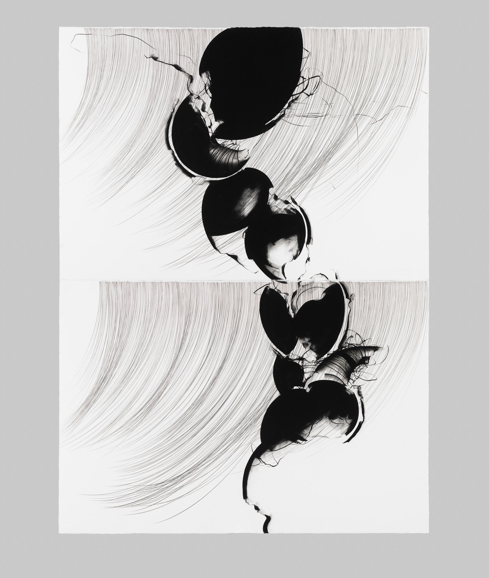 Quarry, VII  Pastel pigment and graphite on cotton paper, 60 x 44 inches, diptych, 2015